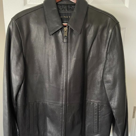 Marc New York Men's Black Leather Jacket Size L - Picture 1 of 9